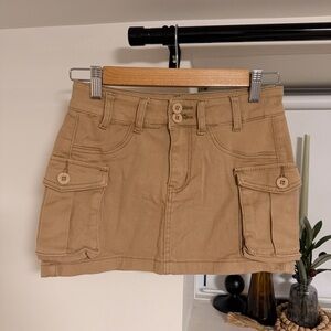 Khaki Cargo Mini Skirt